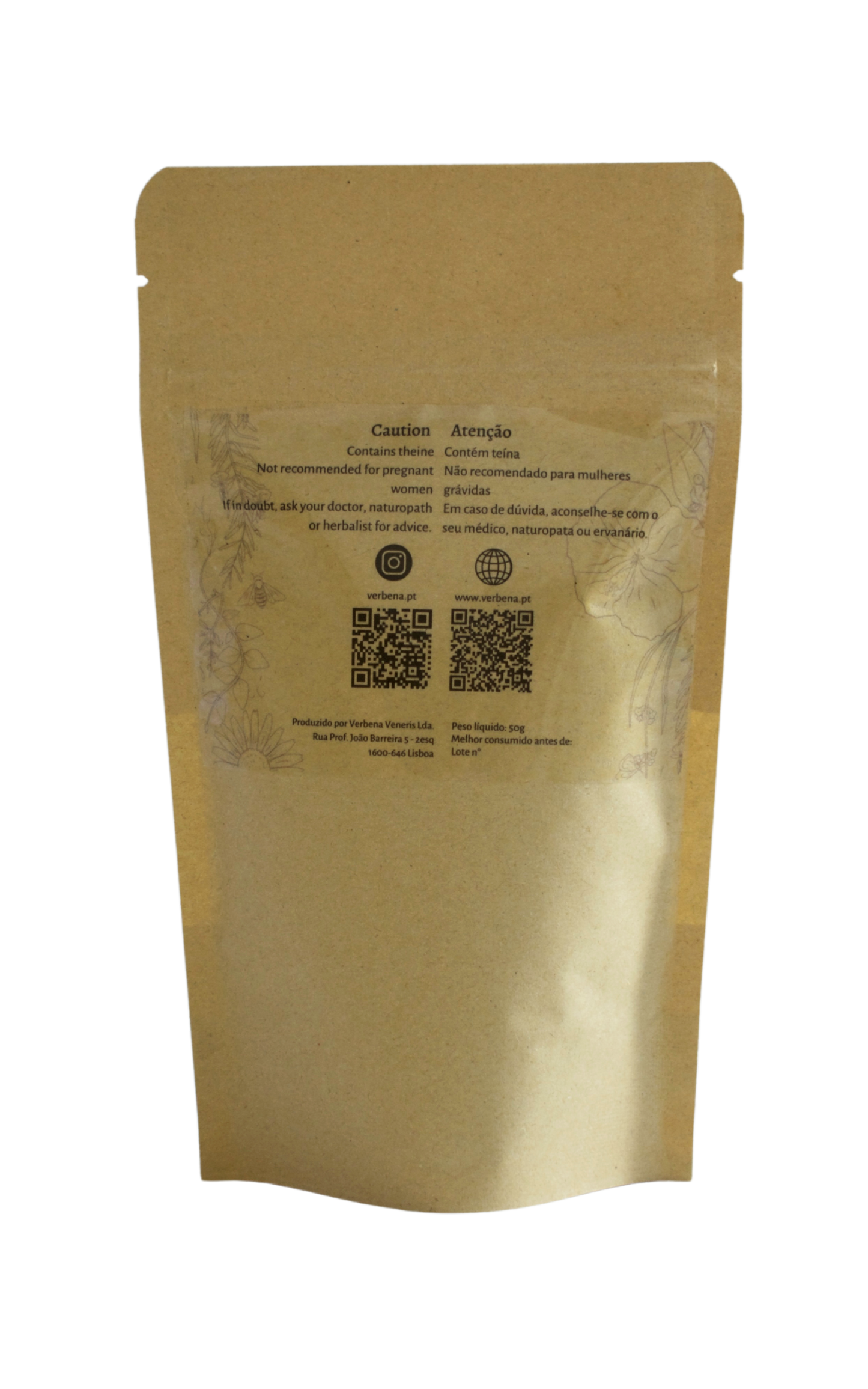 Kraft paper packaging with a QR code on a white background