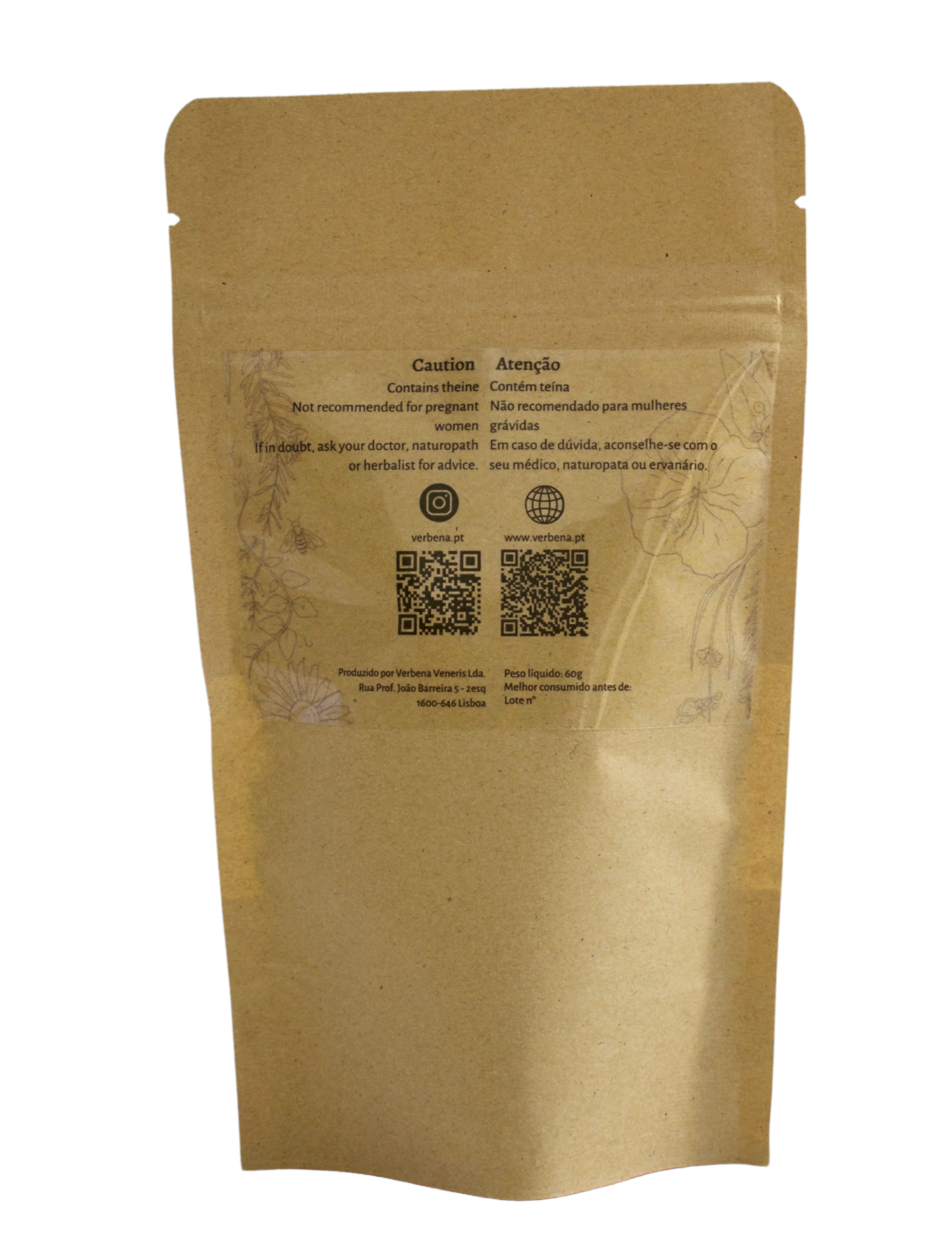 Kraft paper packaging with a QR code on a white background