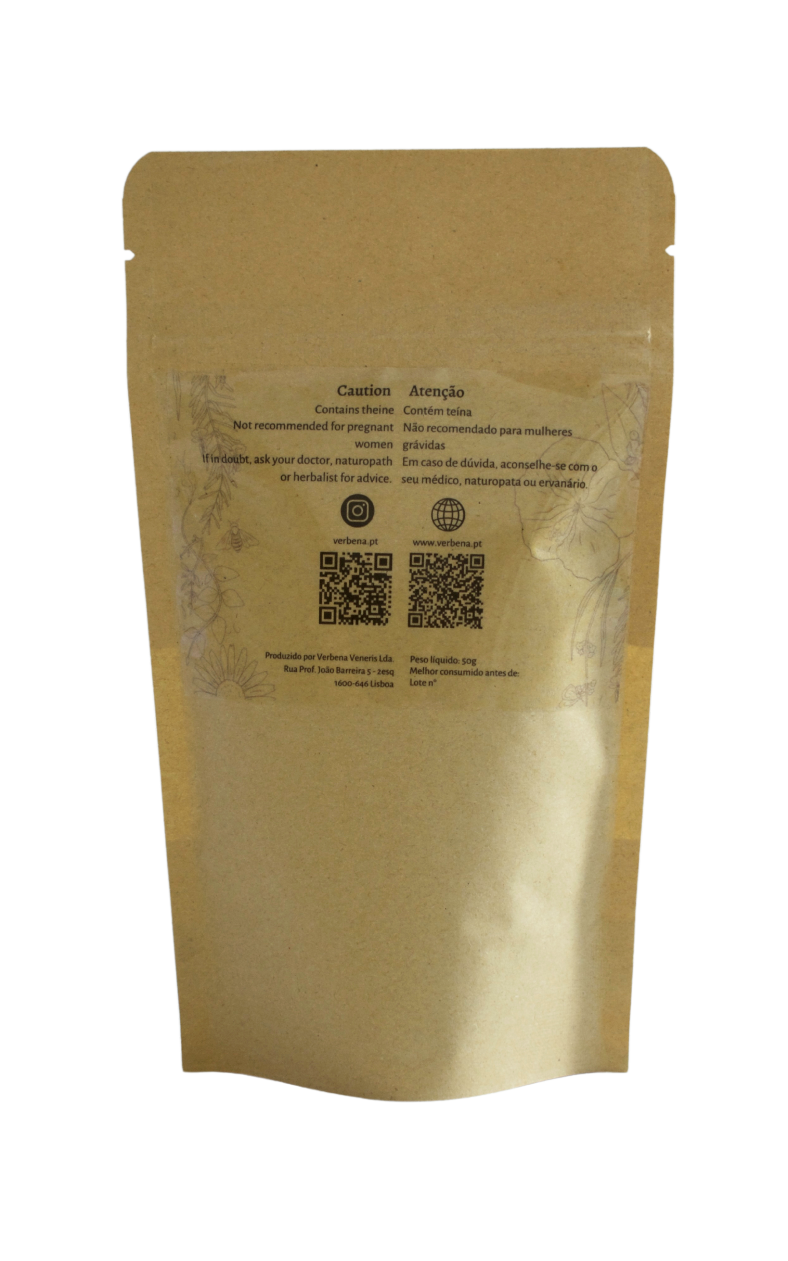 Kraft paper packaging with a QR code on a white background
