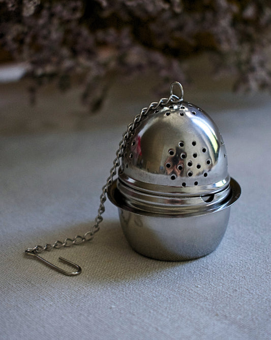 Egg Shaped Tea Infuser with Drip Tray - Stainless Steel Tea Strainer